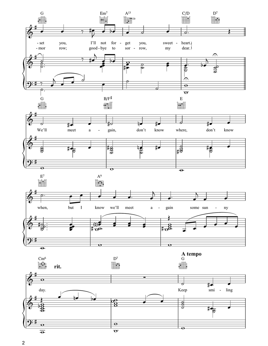 We'll Meet Again We'll Meet Again Piano, Vocal, Guitar scores gallery preview page 2