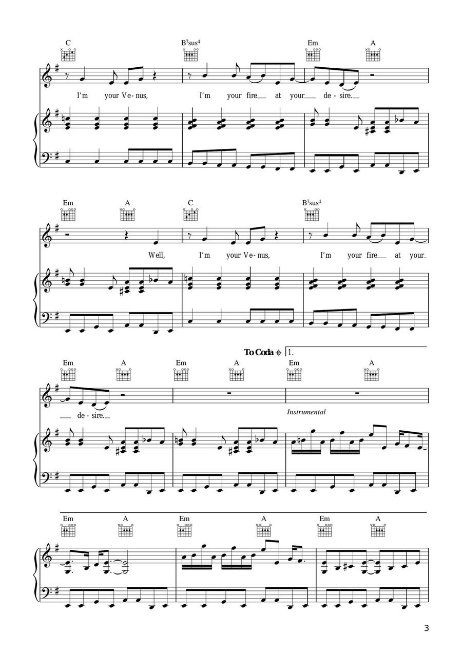 Venus Acoustic Guitar scores gallery preview page 3
