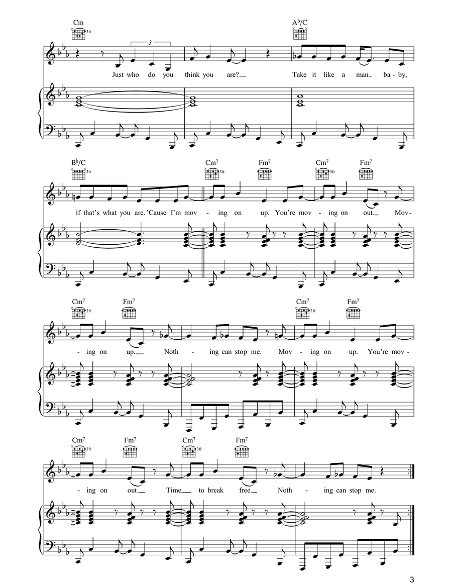 Moving On Up Moving On Up Piano, Vocal, Guitar scores gallery preview page 3