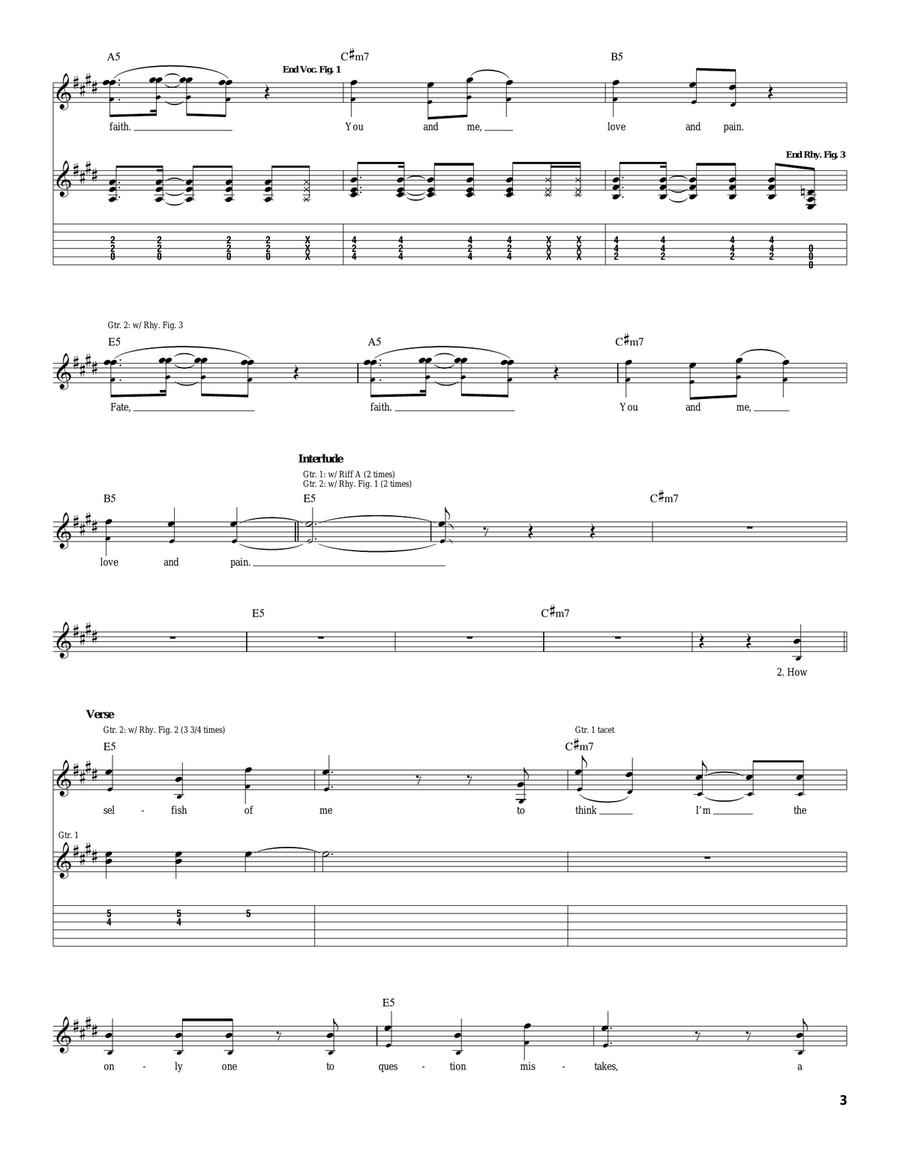 Love And Pain Love And Pain Acoustic Guitar scores gallery preview page 3