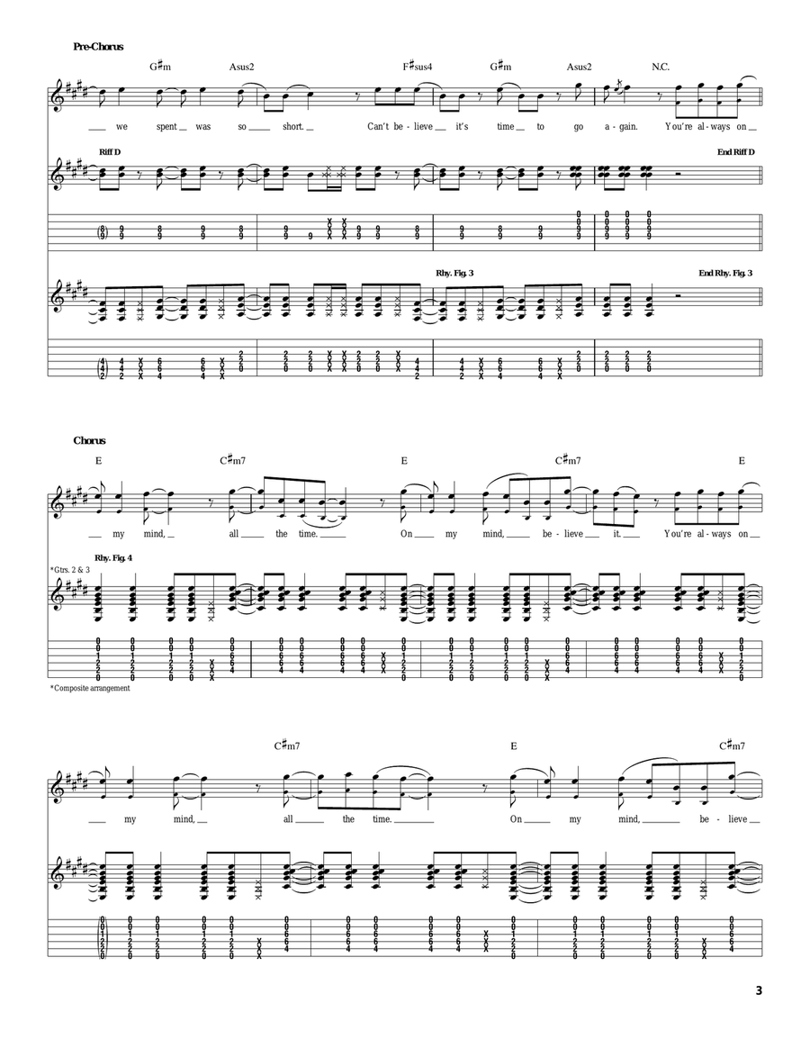 On My Mind On My Mind Acoustic Guitar scores gallery preview page 3