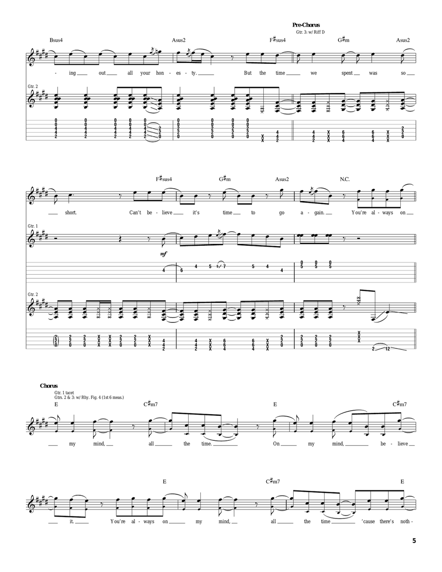 On My Mind On My Mind Acoustic Guitar scores gallery preview page 5