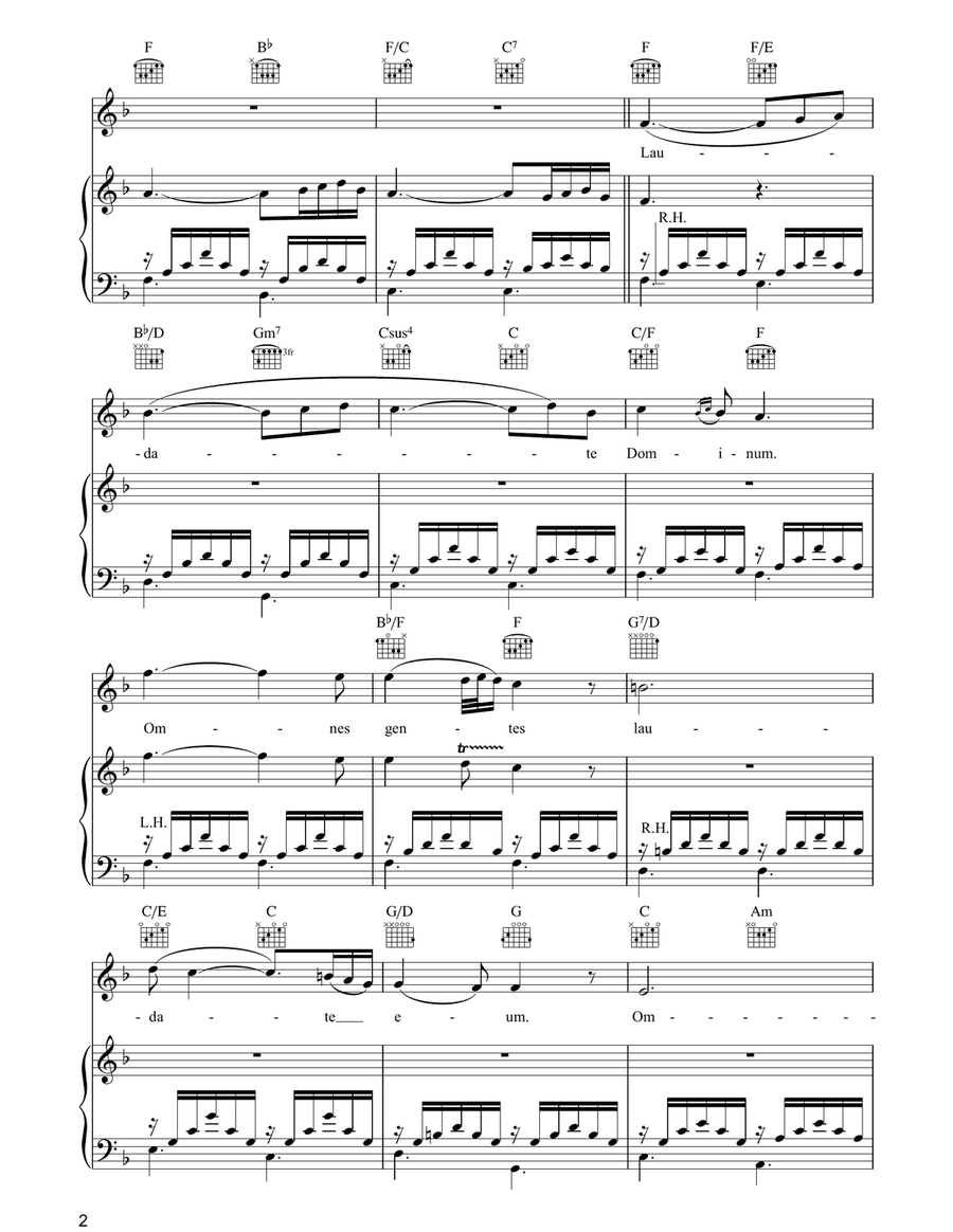 Laudate Dominum Laudate Dominum Piano, Vocal, Guitar scores gallery preview page 2