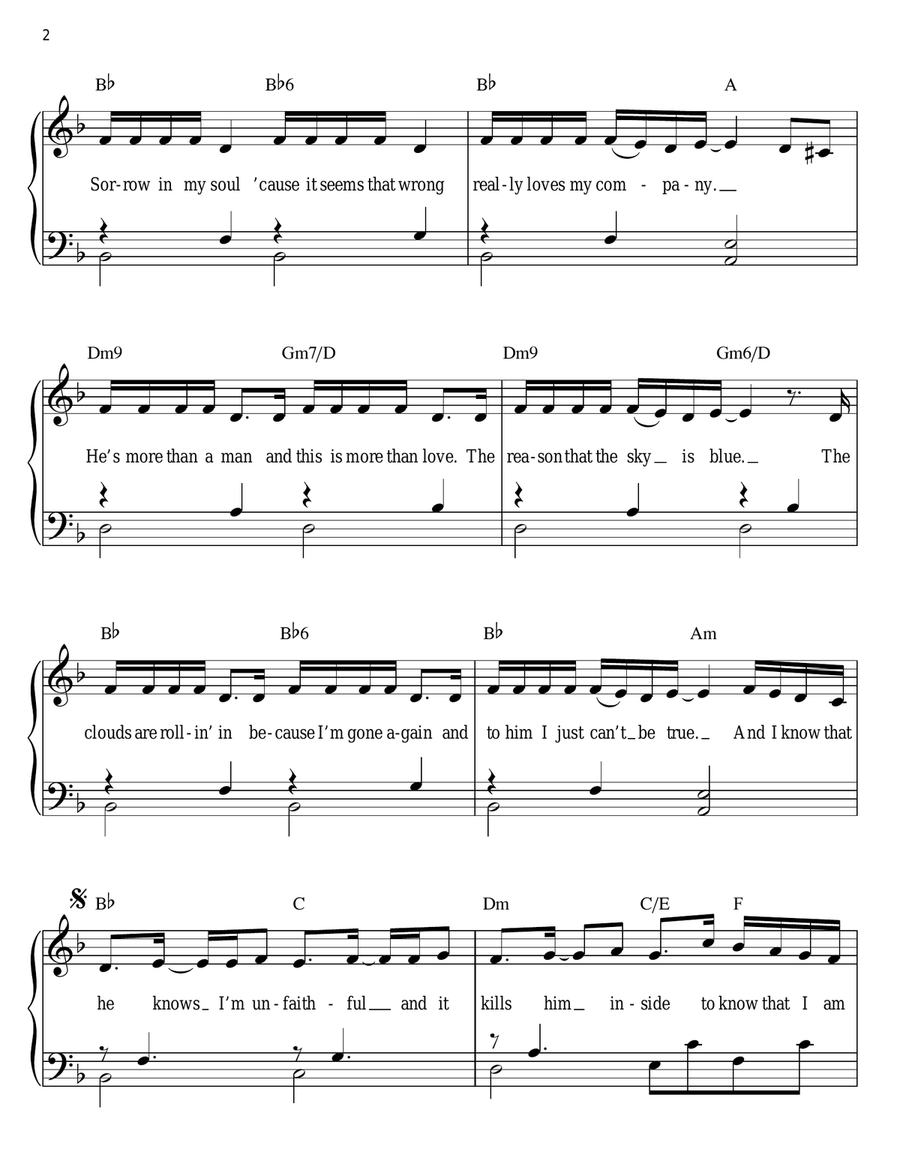 Unfaithful Unfaithful Easy Piano scores gallery preview page 2