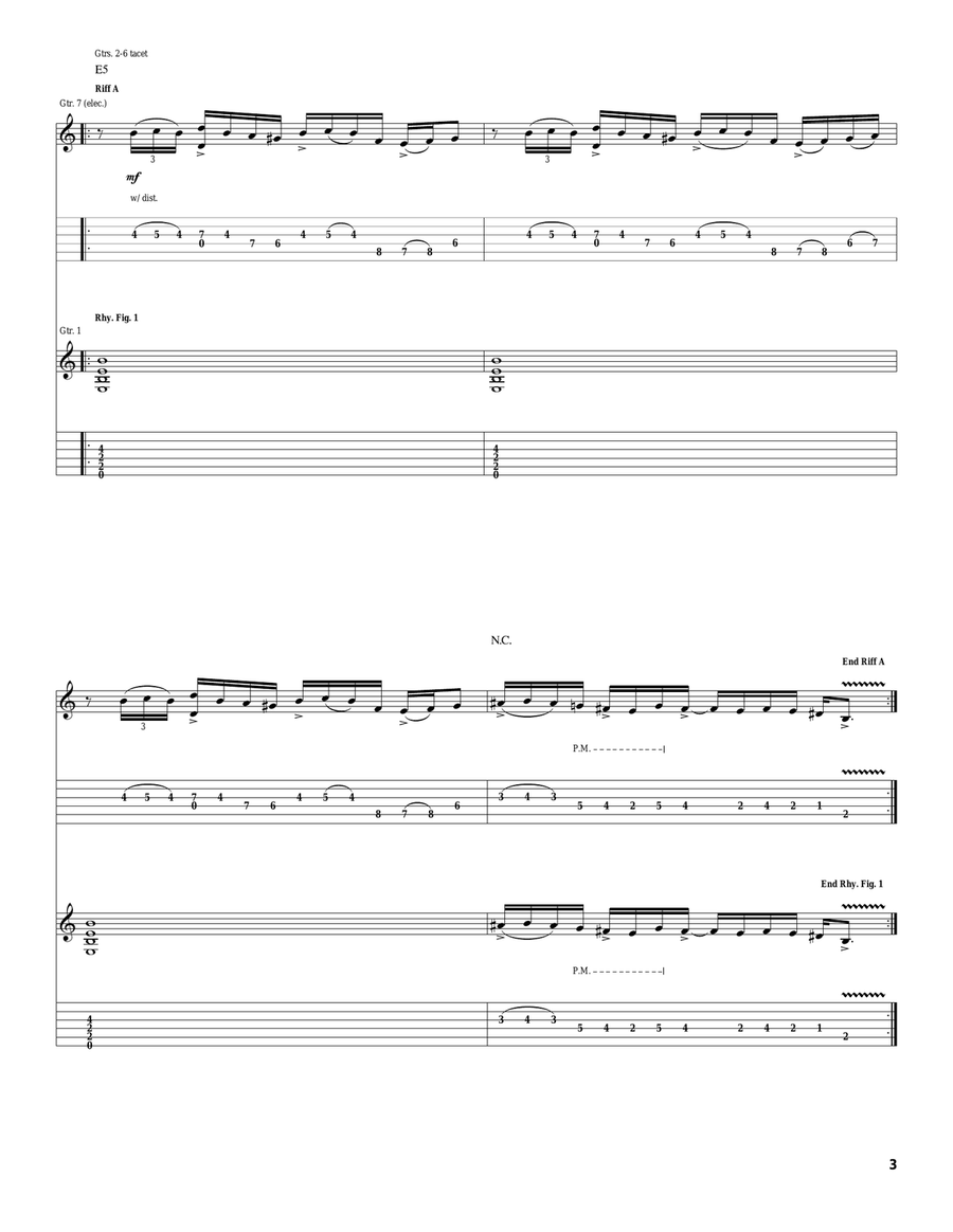 Bleak Bleak Electric Guitar scores gallery preview page 3