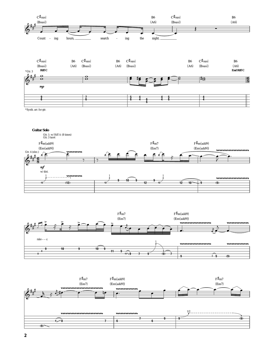 Windowpane Windowpane Electric Guitar scores gallery preview page 2