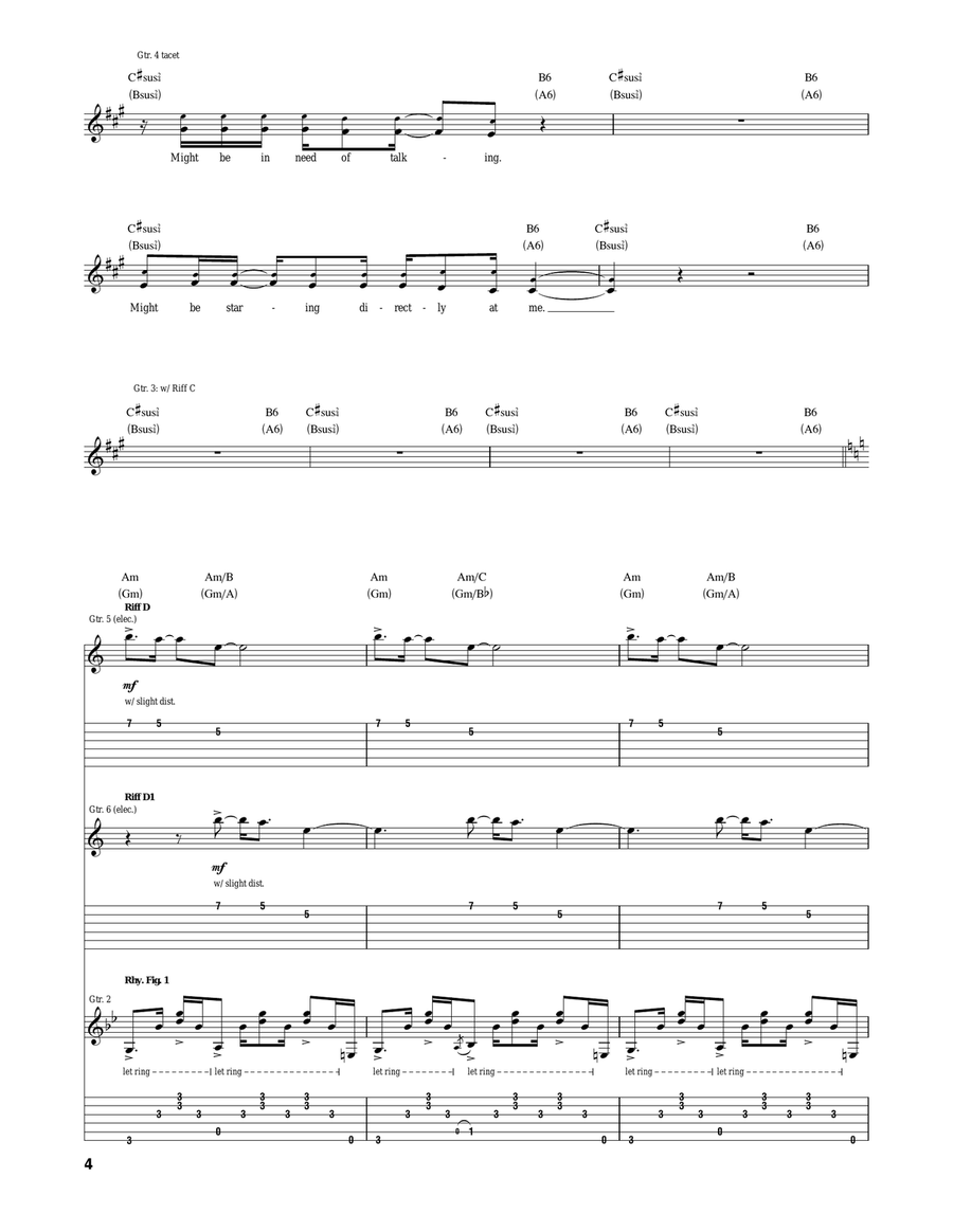 Windowpane Windowpane Electric Guitar scores gallery preview page 4