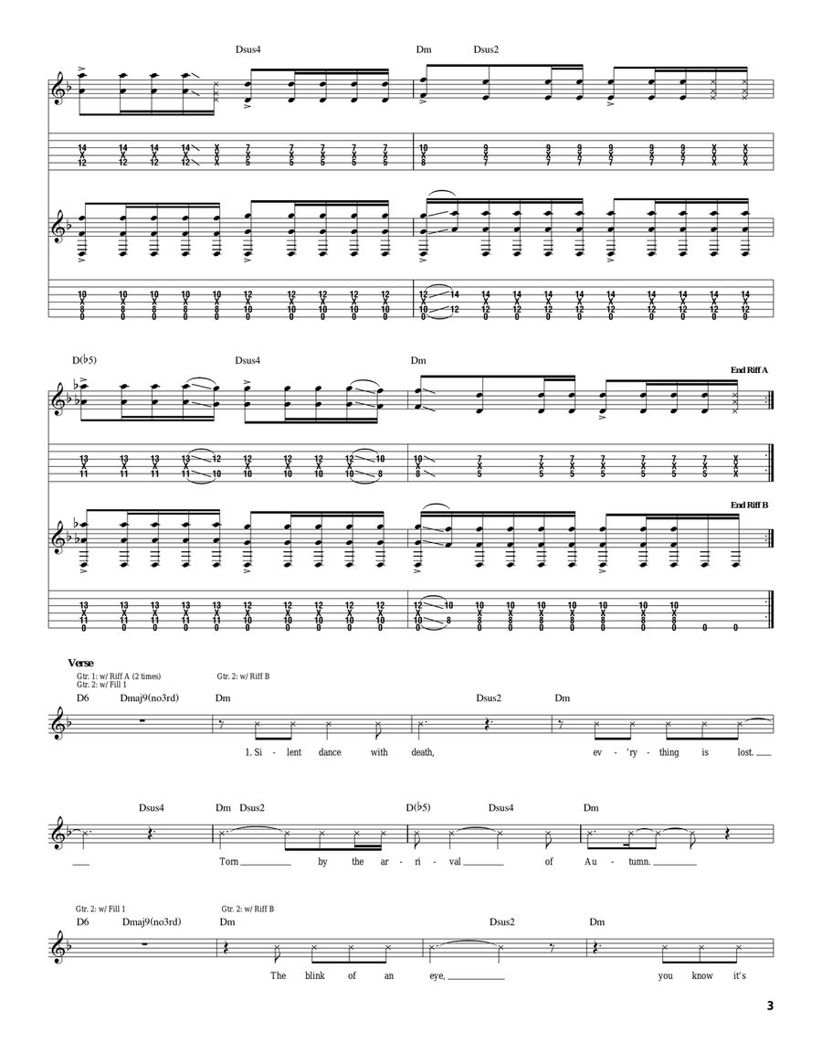 Demon Of The Fall Demon Of The Fall Electric Guitar scores gallery preview page 3