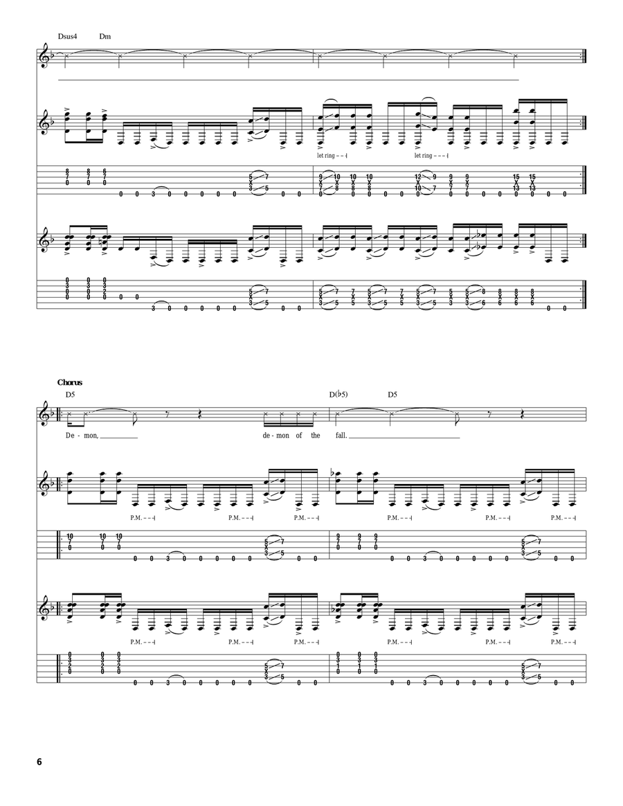 Demon Of The Fall Demon Of The Fall Electric Guitar scores gallery preview page 6