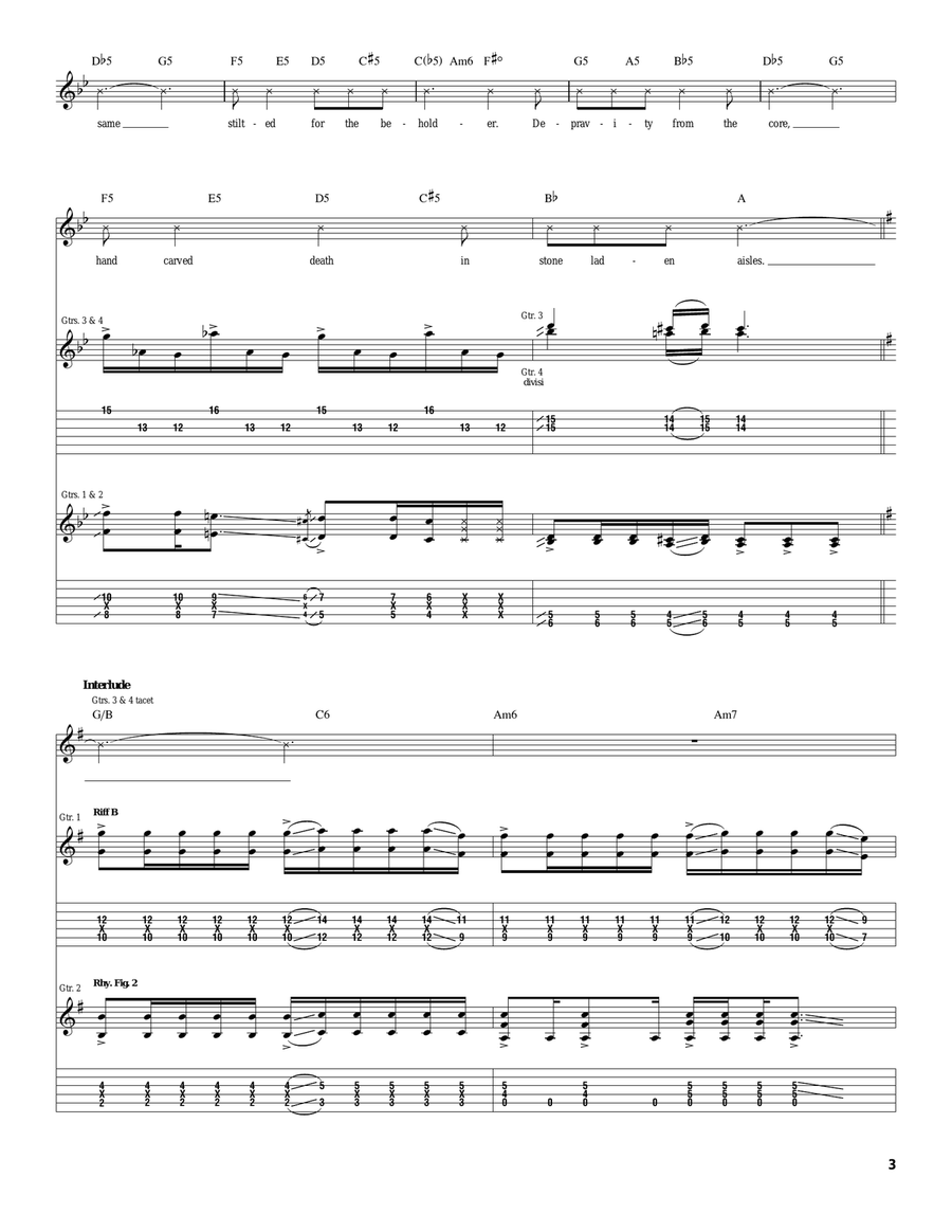 Godhead's Lament Godhead's Lament Electric Guitar scores gallery preview page 3