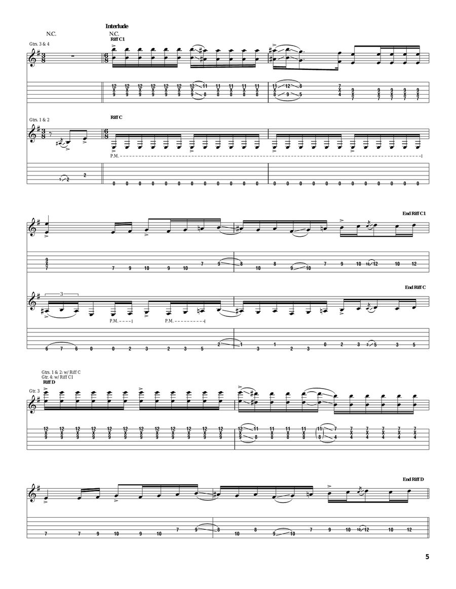 Godhead's Lament Godhead's Lament Electric Guitar scores gallery preview page 5