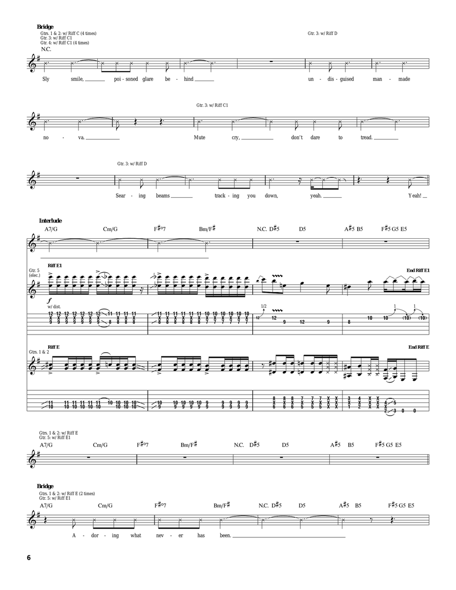 Godhead's Lament Godhead's Lament Electric Guitar scores gallery preview page 6