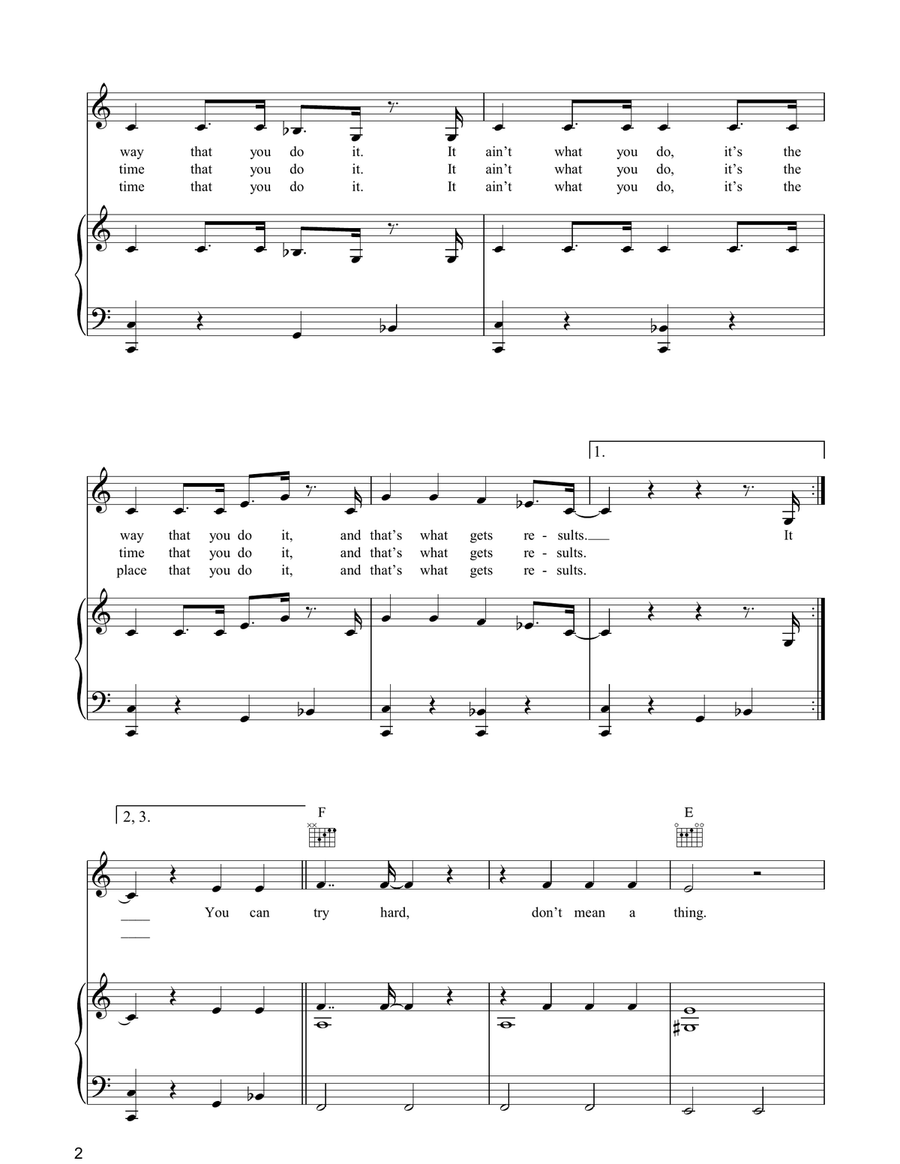 It Ain't What You Do It Ain't What You Do Piano, Vocal, Guitar scores gallery preview page 2
