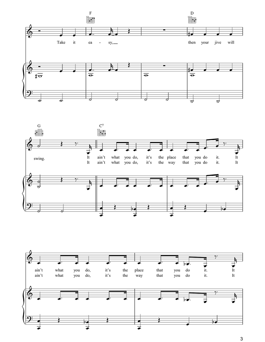 It Ain't What You Do It Ain't What You Do Piano, Vocal, Guitar scores gallery preview page 3
