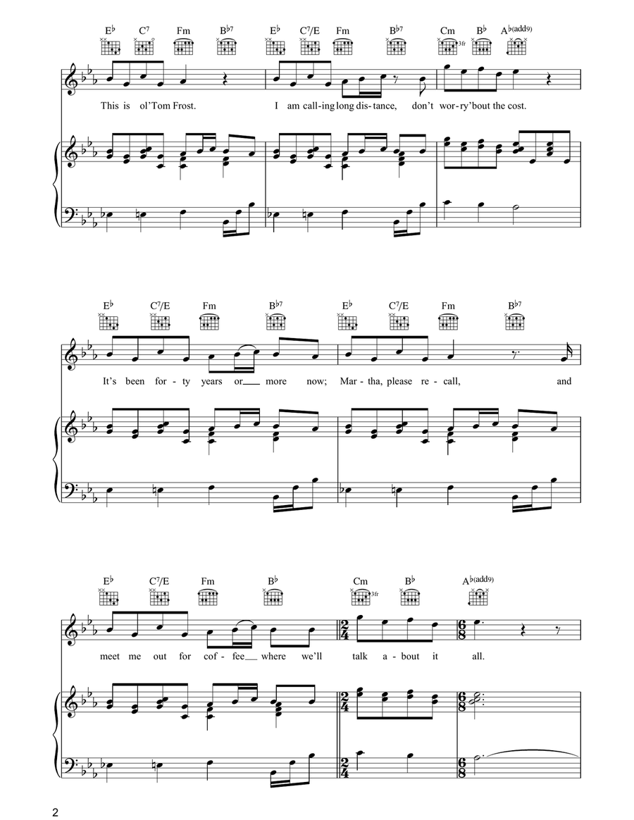 Martha Martha Piano, Vocal, Guitar scores gallery preview page 2