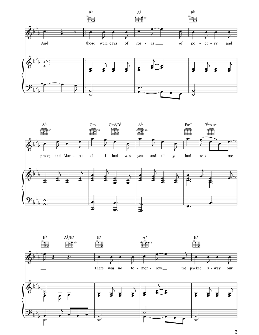 Martha Martha Piano, Vocal, Guitar scores gallery preview page 3