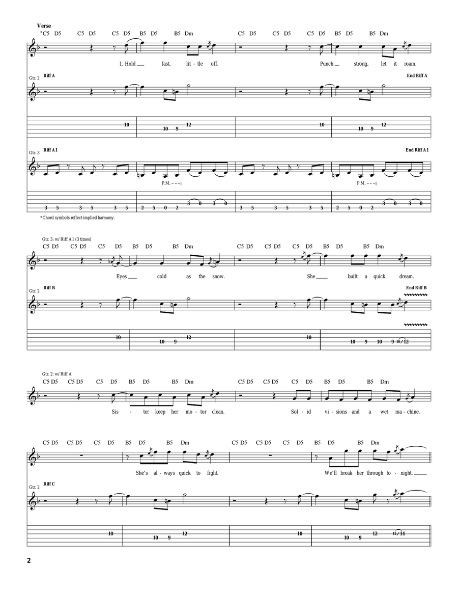 She Builds Quick Machines Acoustic Guitar scores gallery preview page 2