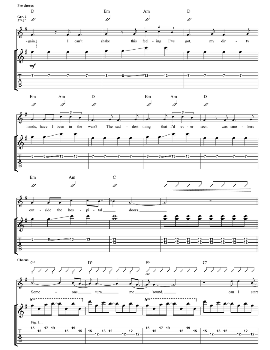 Smokers Outside The Hospital Doors Acoustic Guitar scores gallery preview page 3