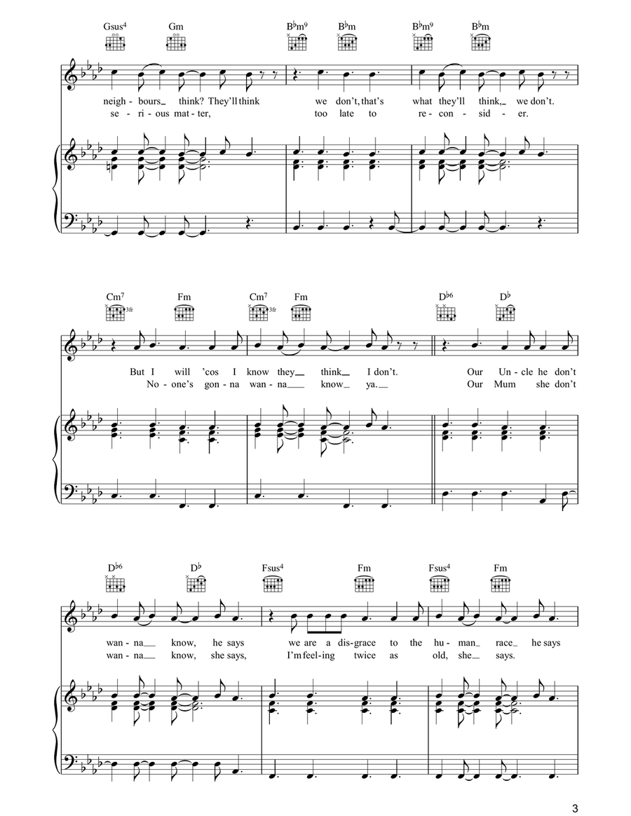 Embarrassment Embarrassment Piano, Vocal, Guitar scores gallery preview page 3