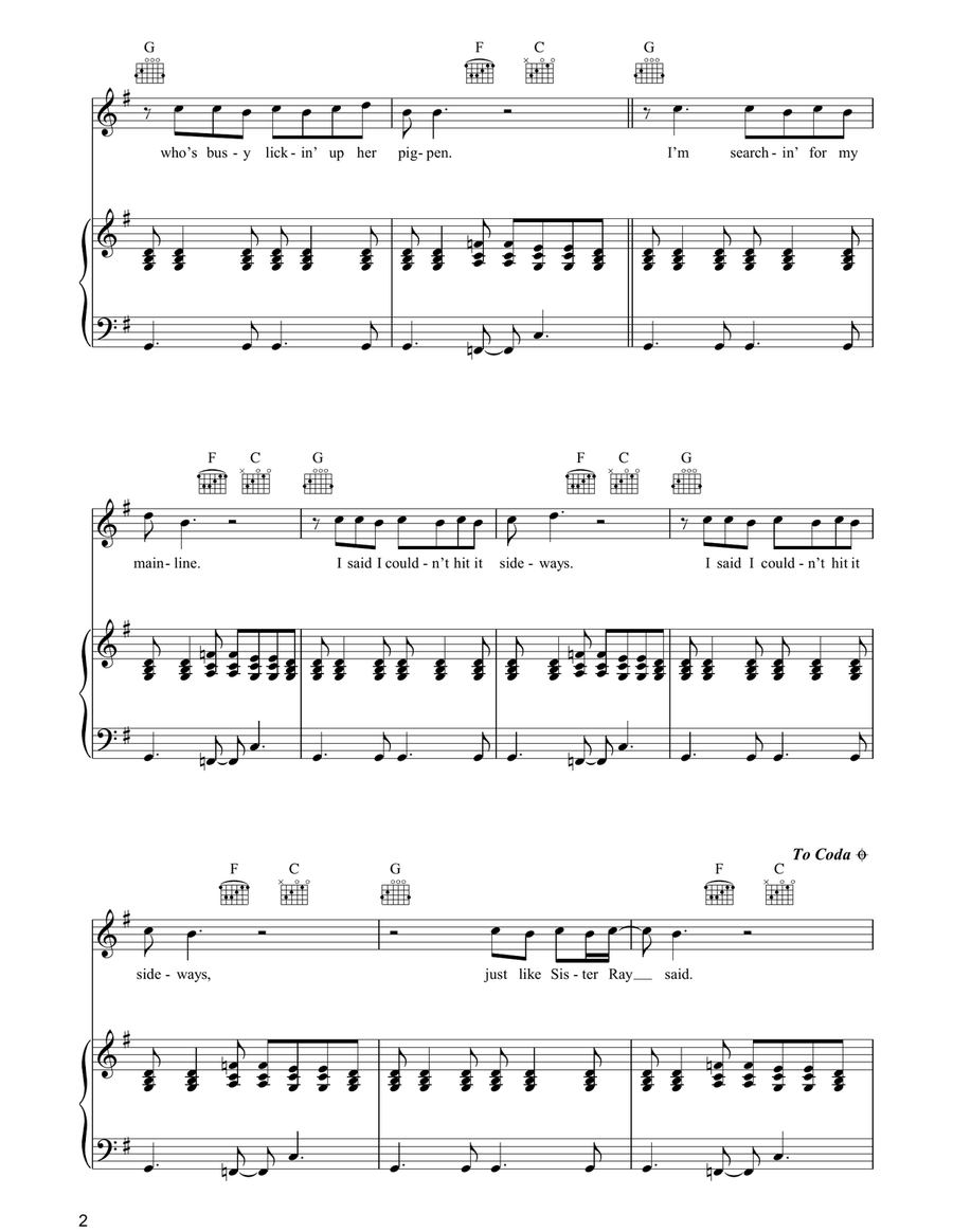 Sister Ray Sister Ray Piano, Vocal, Guitar scores gallery preview page 2
