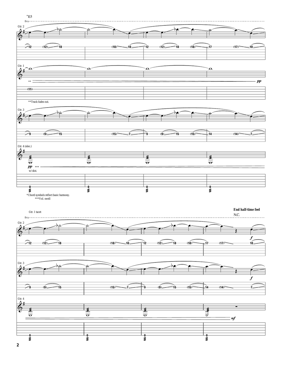 The Washing Away Of Wrong Acoustic Guitar scores gallery preview page 2