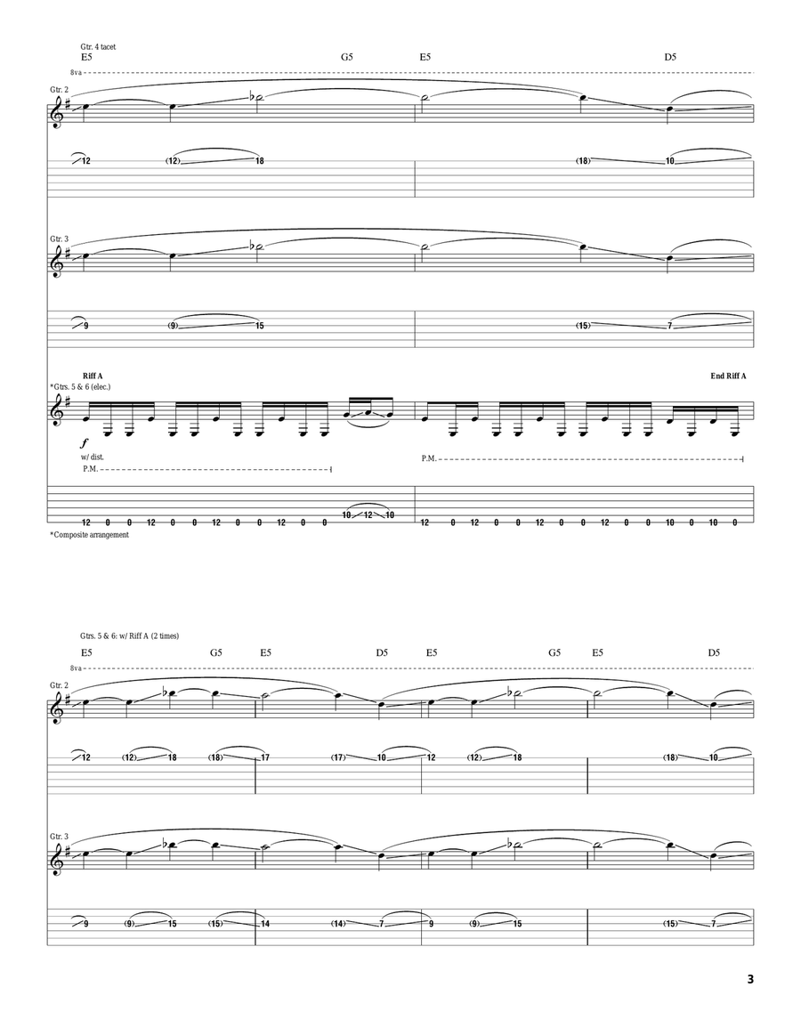 The Washing Away Of Wrong Acoustic Guitar scores gallery preview page 3
