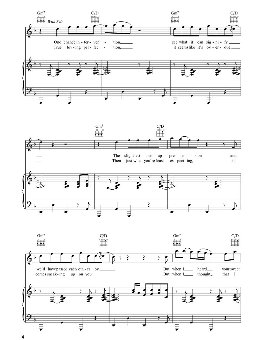 Not The Only One Piano, Vocal, Guitar scores gallery preview page 4