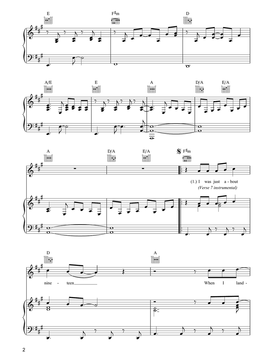 Nothing But The Same Old Story Piano, Vocal, Guitar scores gallery preview page 2