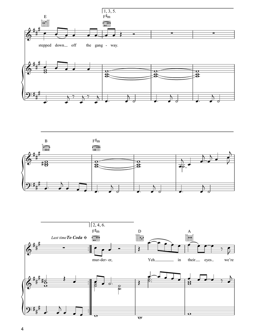 Nothing But The Same Old Story Piano, Vocal, Guitar scores gallery preview page 4