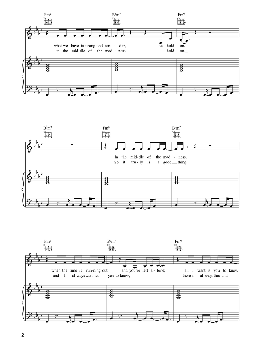 Nothing Can Come Between Us Piano, Vocal, Guitar scores gallery preview page 2