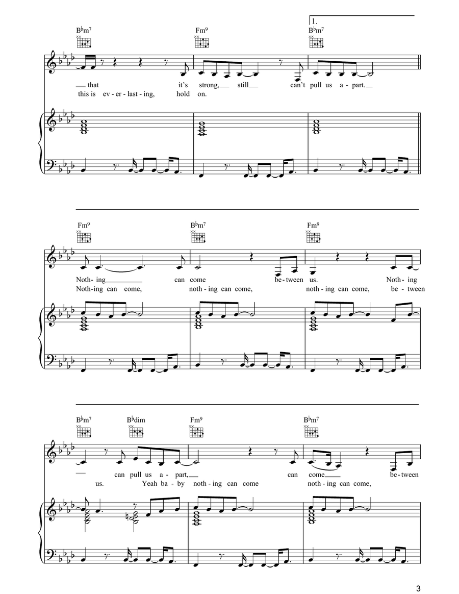 Nothing Can Come Between Us Piano, Vocal, Guitar scores gallery preview page 3