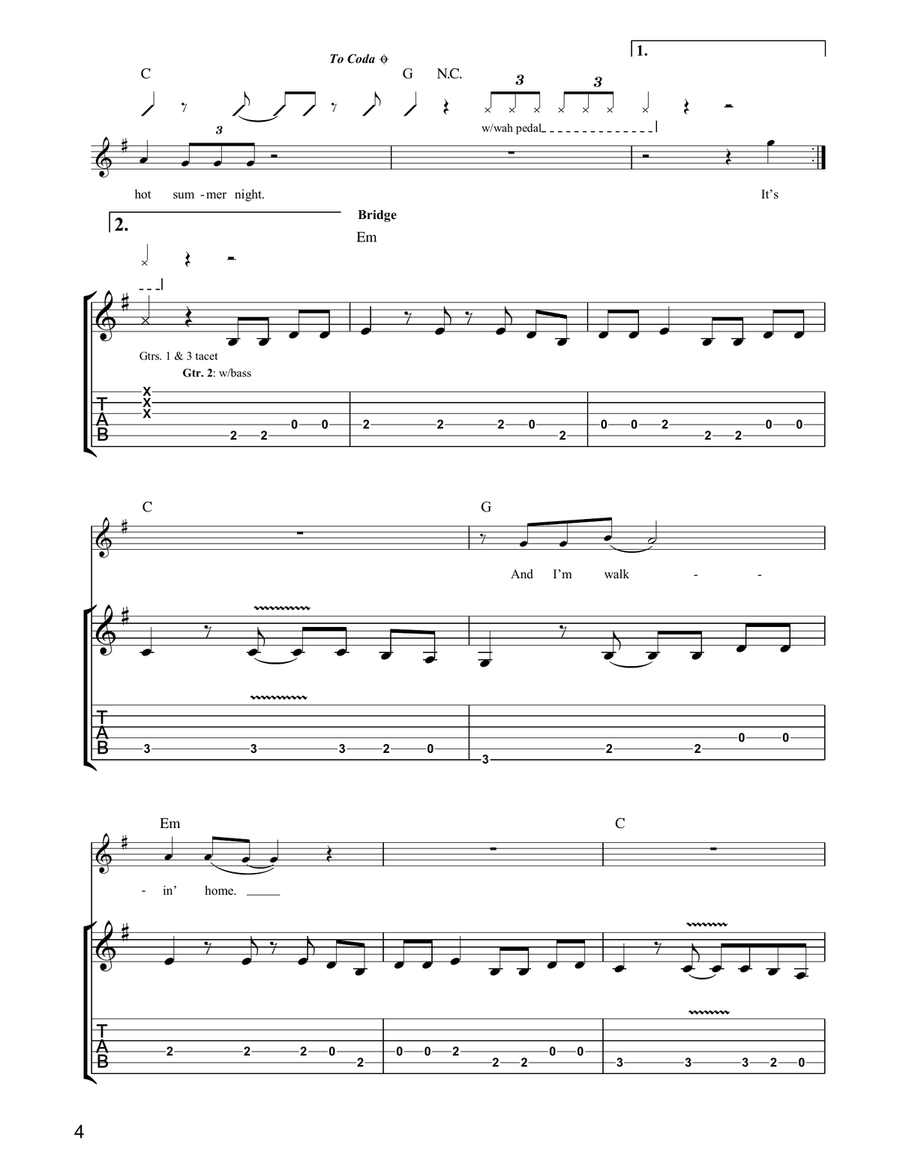 Dancing In The Moonlight Dancing In The Moonlight Electric Guitar scores gallery preview page 4