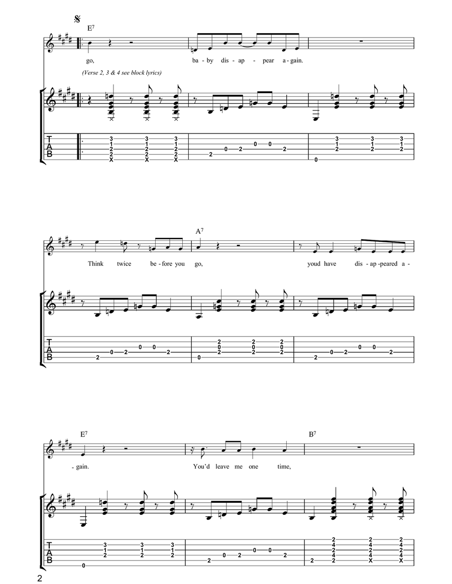 Think Twice Before You Go Electric Guitar scores gallery preview page 2