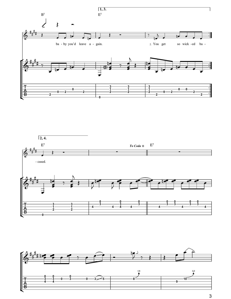 Think Twice Before You Go Electric Guitar scores gallery preview page 3