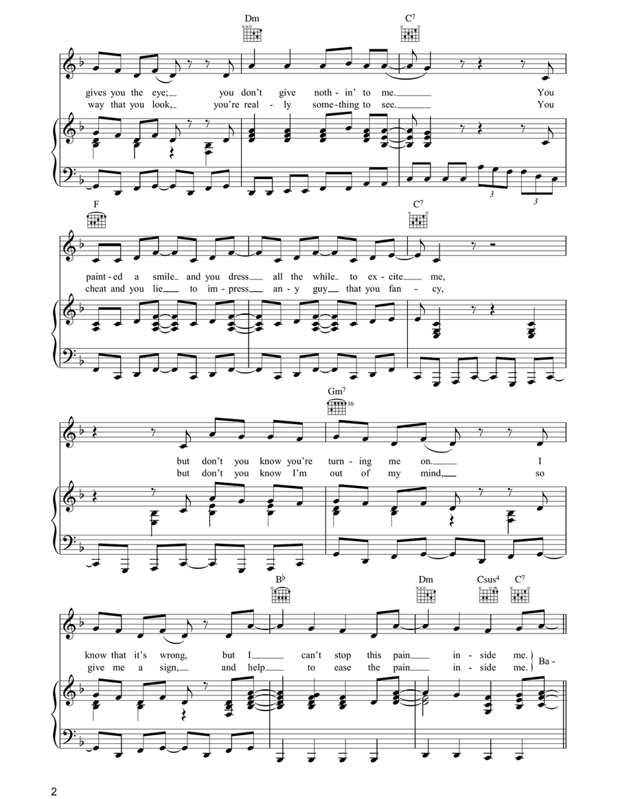 Love Really Hurts Without You Piano, Vocal, Guitar scores gallery preview page 2