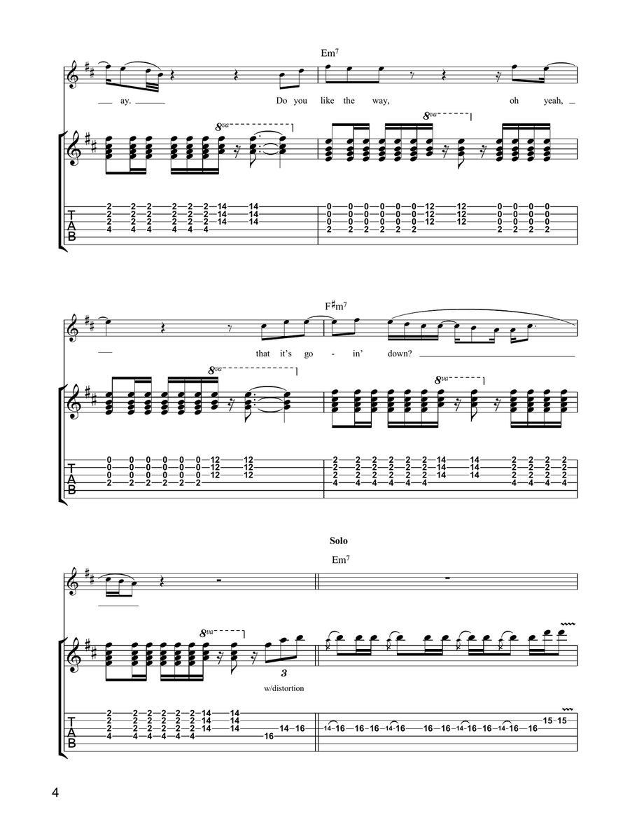 Do You Like The Way Guitar Tablature scores gallery preview page 4