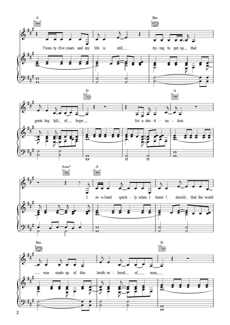 What's Up What's Up Piano, Vocal, Guitar scores gallery preview page 2