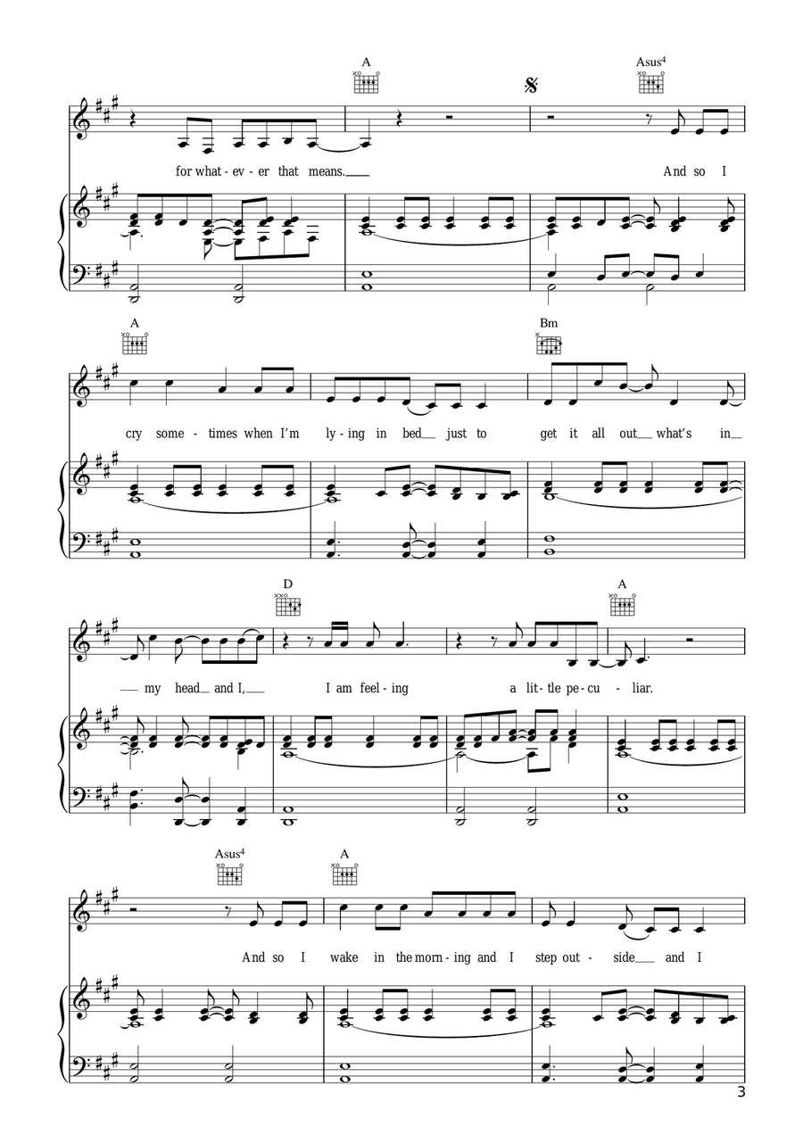 What's Up What's Up Piano, Vocal, Guitar scores gallery preview page 3