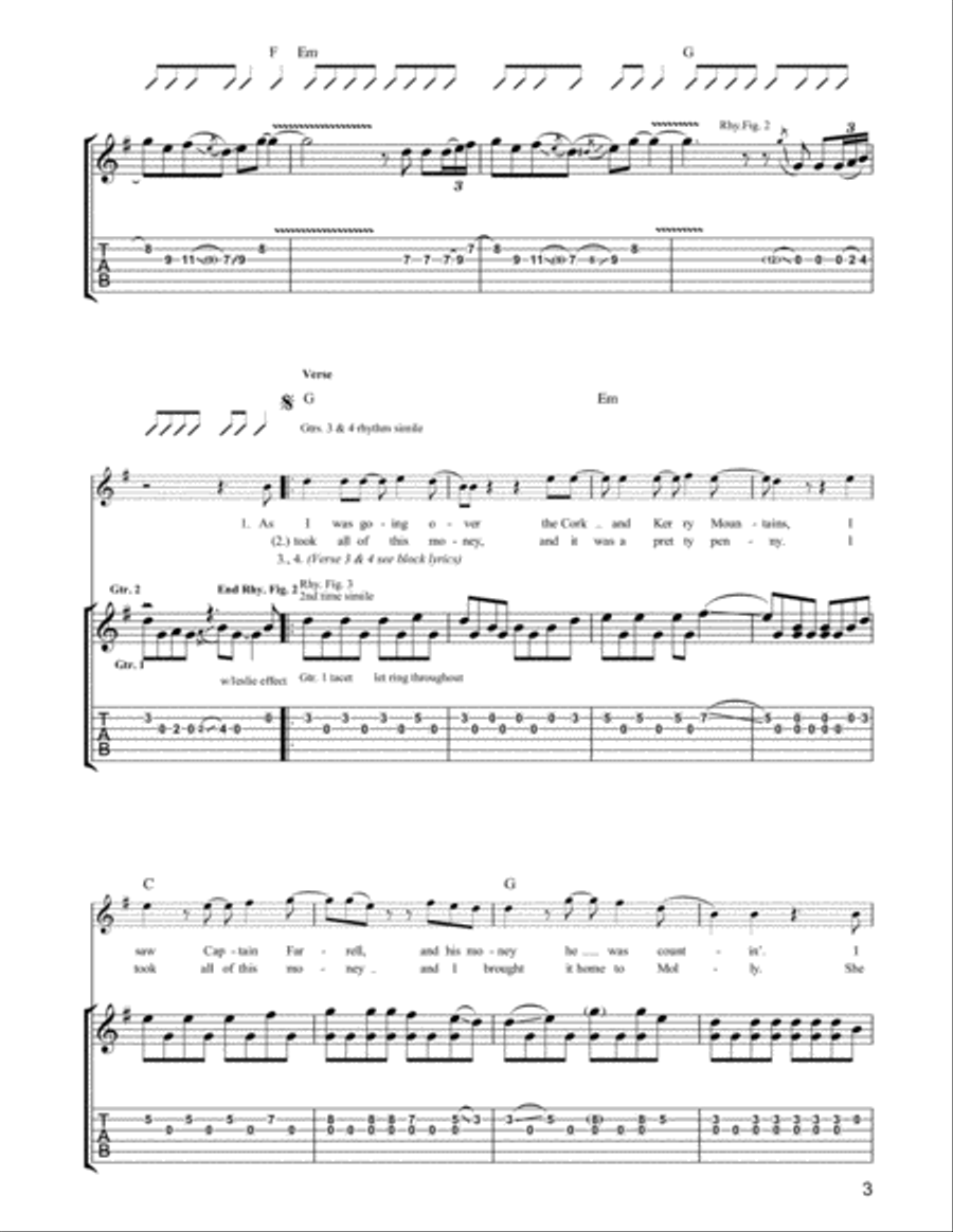 Whiskey In The Jar Guitar Tablature scores gallery preview page 3