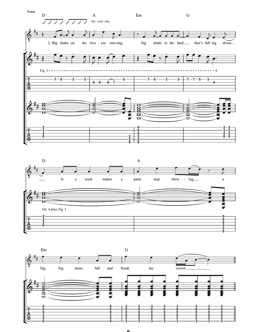 Here Comes Your Man Here Comes Your Man Guitar Tablature scores gallery preview page 5