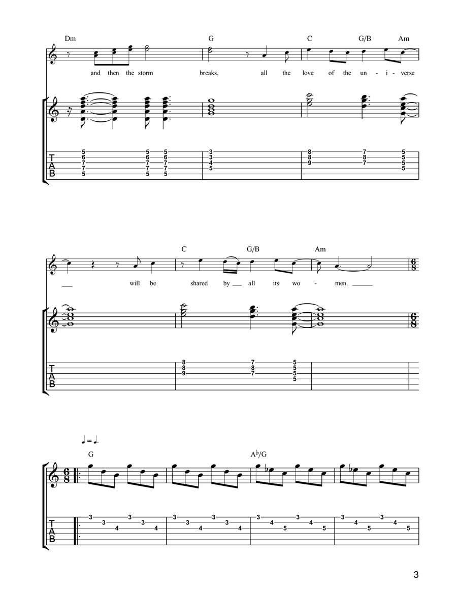 All The Love In The Universe Guitar Tablature scores gallery preview page 3
