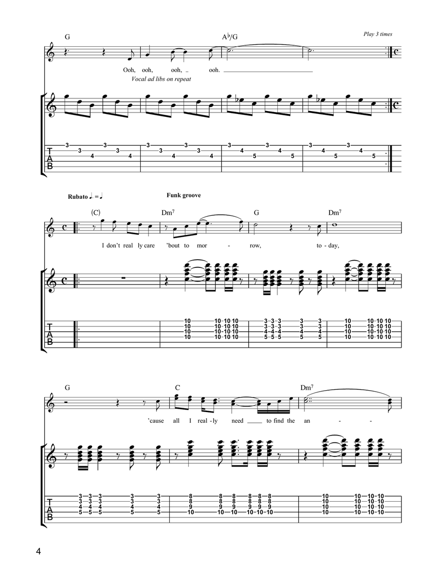 All The Love In The Universe Guitar Tablature scores gallery preview page 4