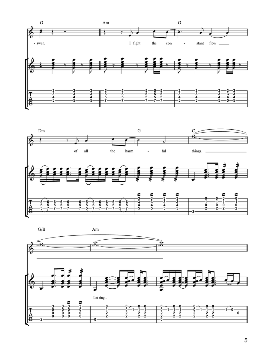 All The Love In The Universe Guitar Tablature scores gallery preview page 5