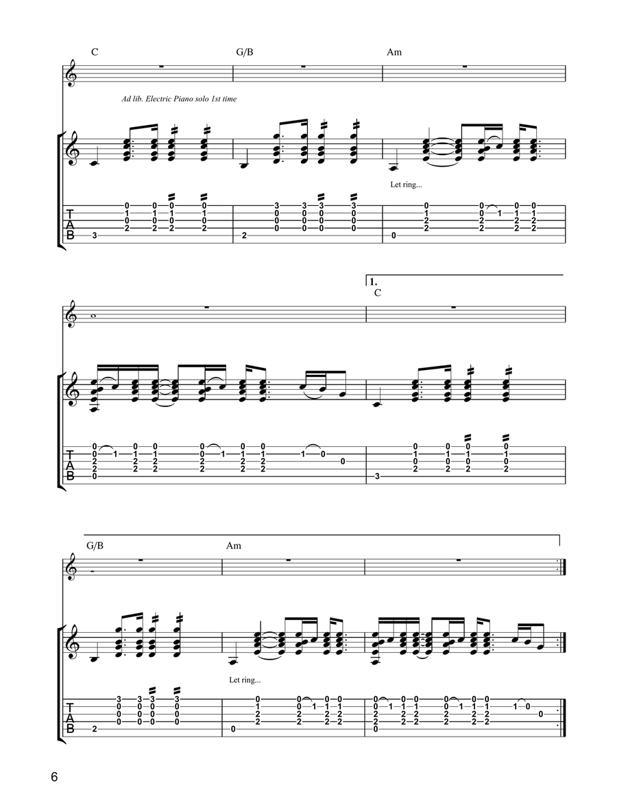 All The Love In The Universe Guitar Tablature scores gallery preview page 6