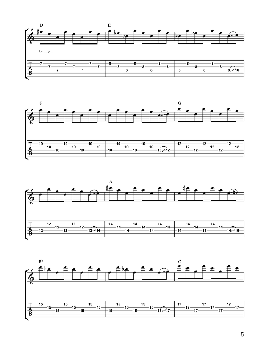 Every Step Of The Way Every Step Of The Way Guitar Tablature scores gallery preview page 5