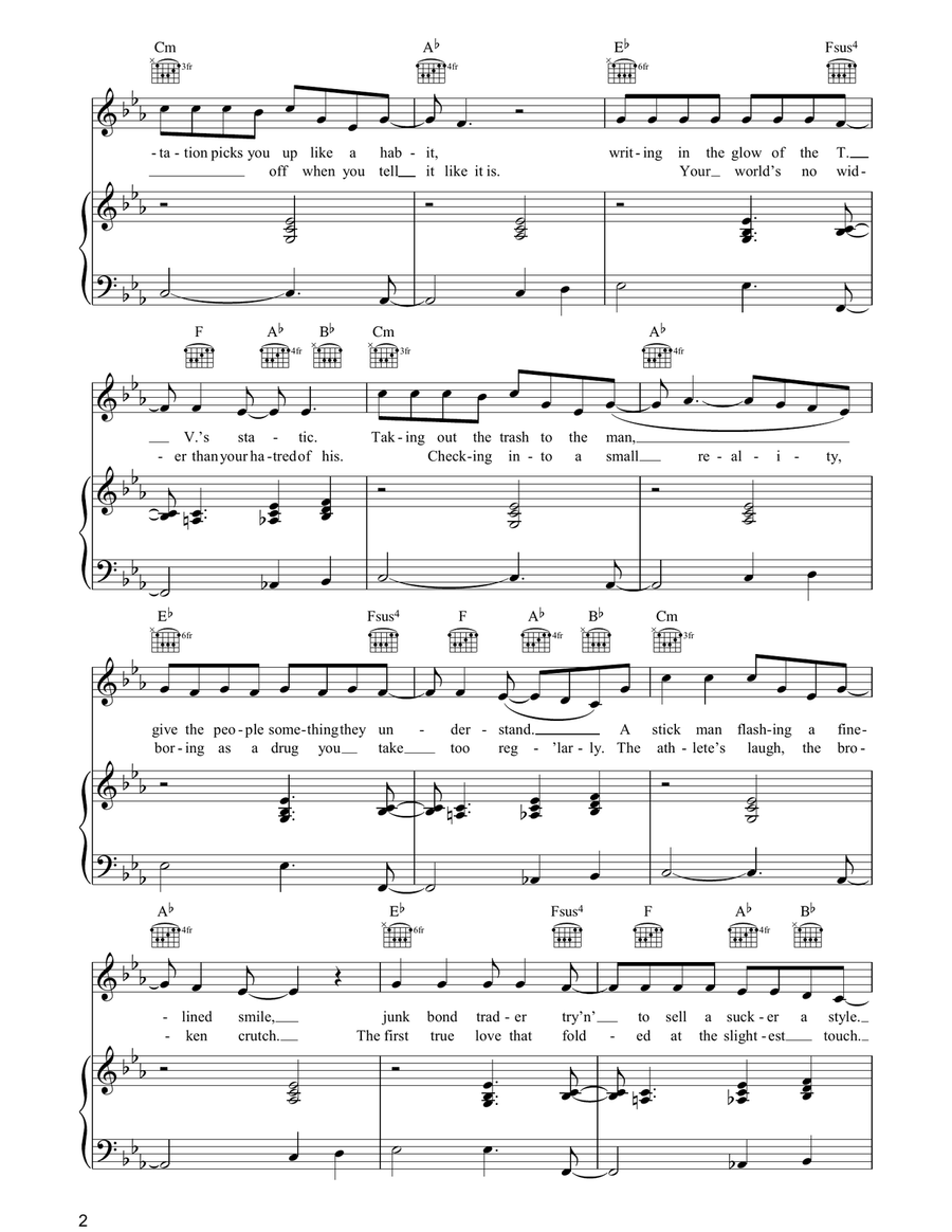 Junk Bond Trader Junk Bond Trader Piano, Vocal, Guitar scores gallery preview page 2