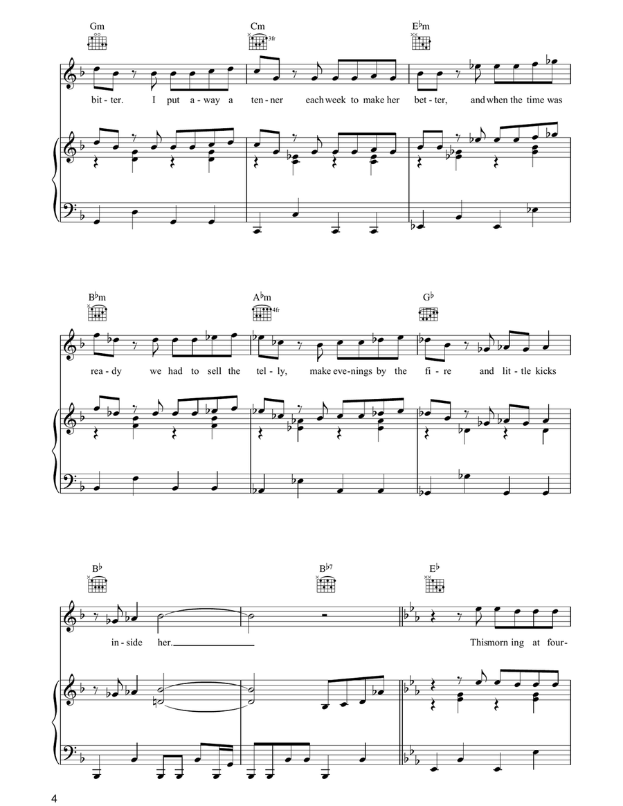 Up The Junction Piano, Vocal, Guitar scores gallery preview page 4