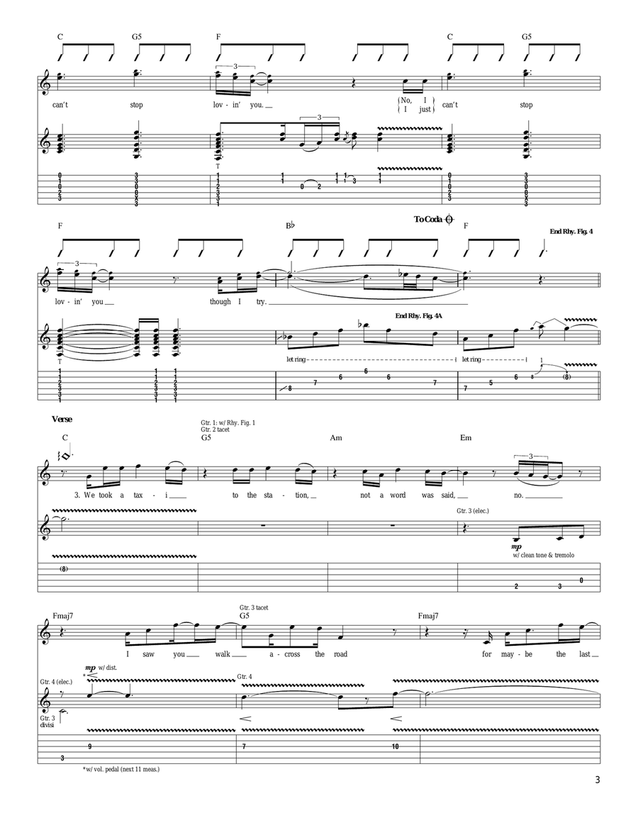 Can't Stop Loving You (Though I Try) Acoustic Guitar scores gallery preview page 3
