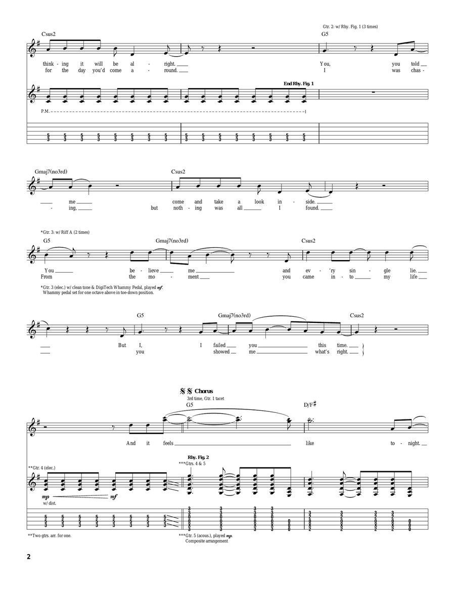 Feels Like Tonight Feels Like Tonight Acoustic Guitar scores gallery preview page 2