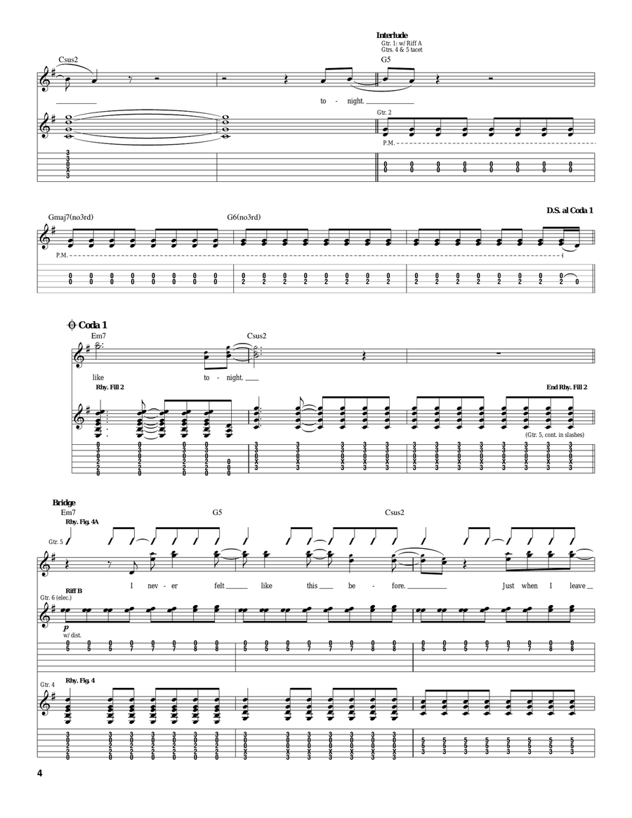 Feels Like Tonight Feels Like Tonight Acoustic Guitar scores gallery preview page 4
